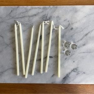 Vintage Mini Taper Candles with Glass Holders